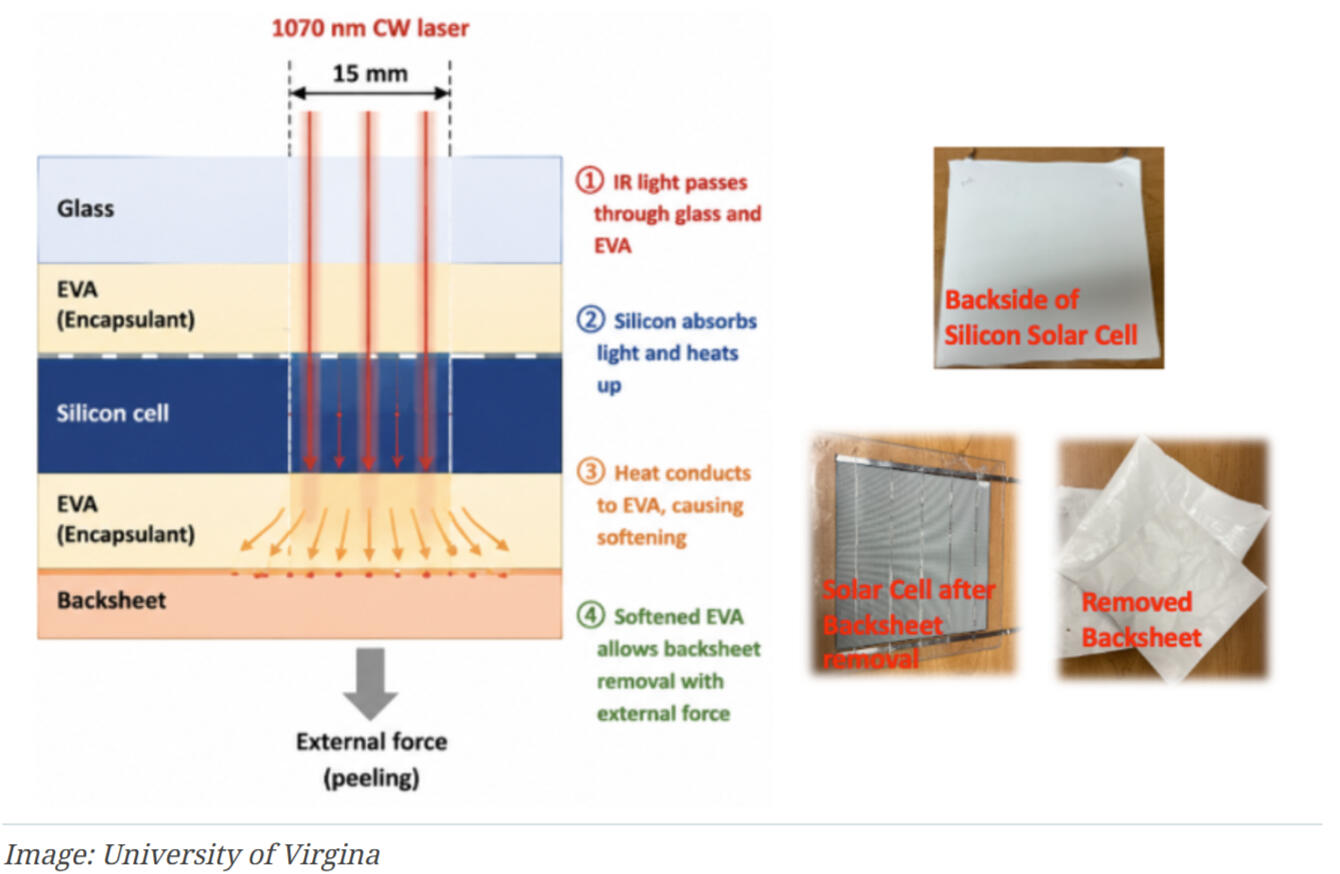 Backsheet removal process Backsheet removal process